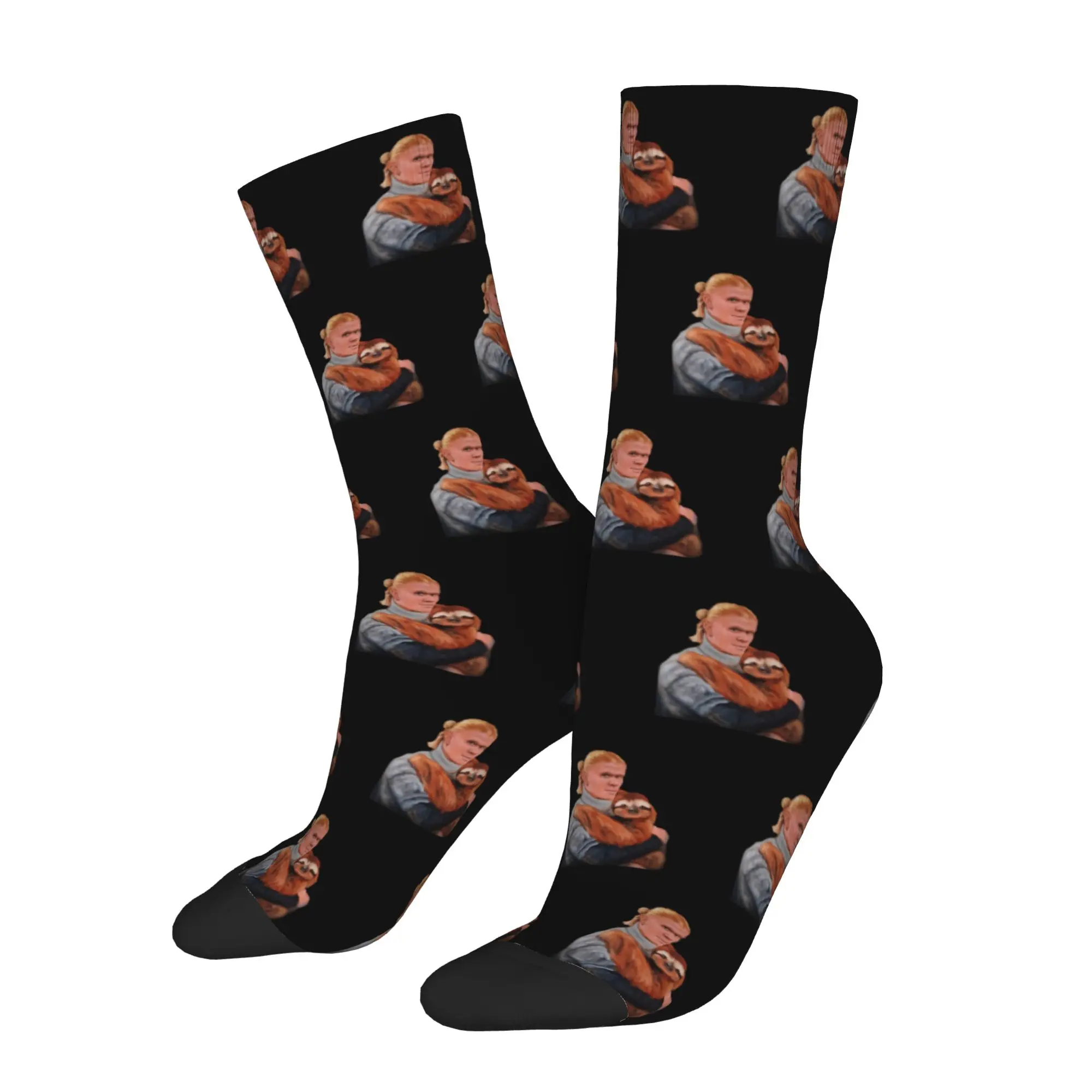 Fashion Male Men Socks Harajuku Haalands Sloth Sock Polyester Soccer Football Sport Women's Sock Spring Summer Autumn Winter