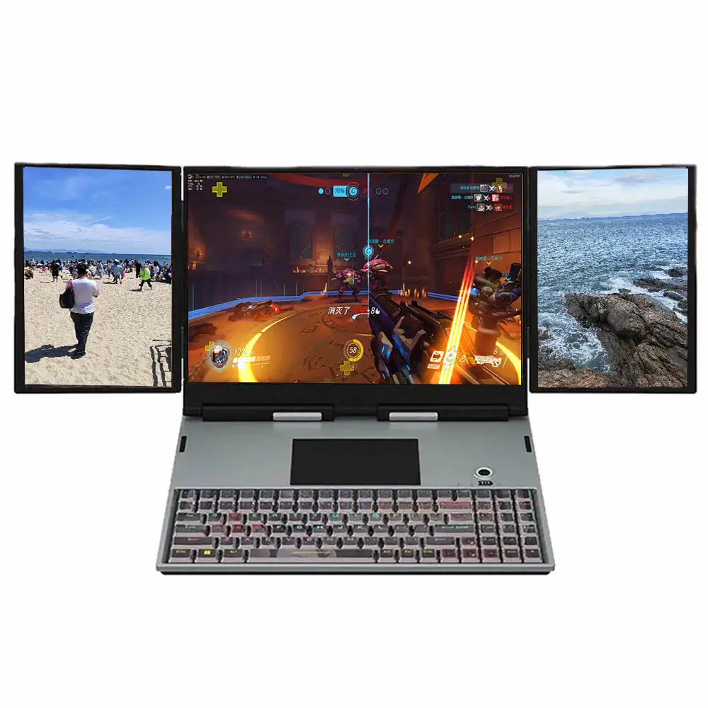 Fast Delivery 16inch 2*10.5inch Business Laptop Three-Screen Intel Core i5  Fingerprint Unlock 32GB RAM 128G-1TB SSD Laptop