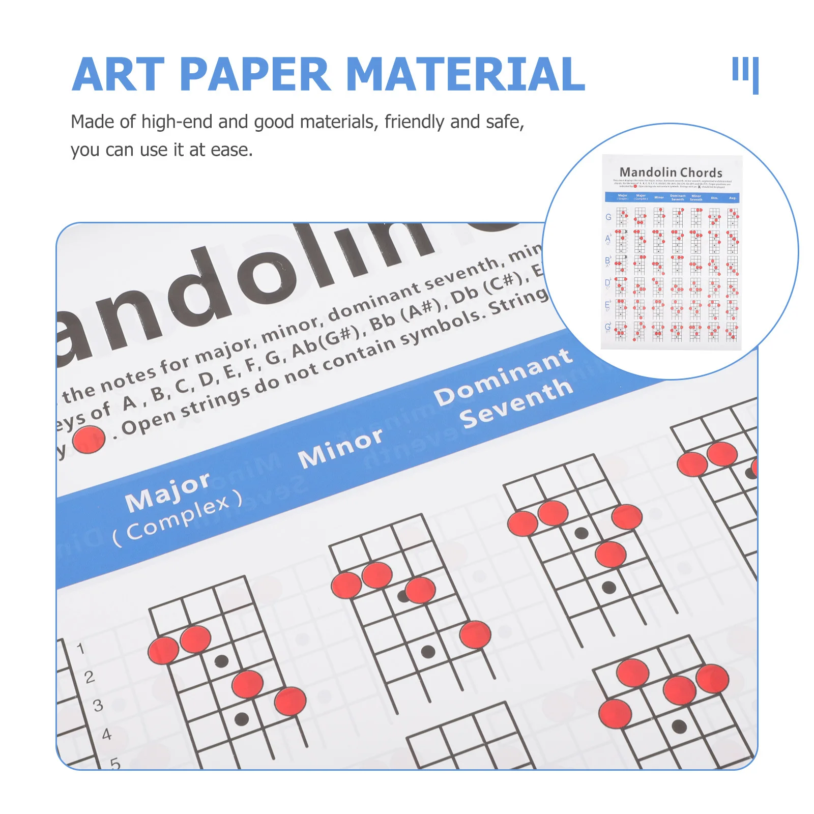 

Mandolin Chord Chart Poster Durable High-End Materials Mandolin Learning Guide Perfect Reference for Beginners and Players