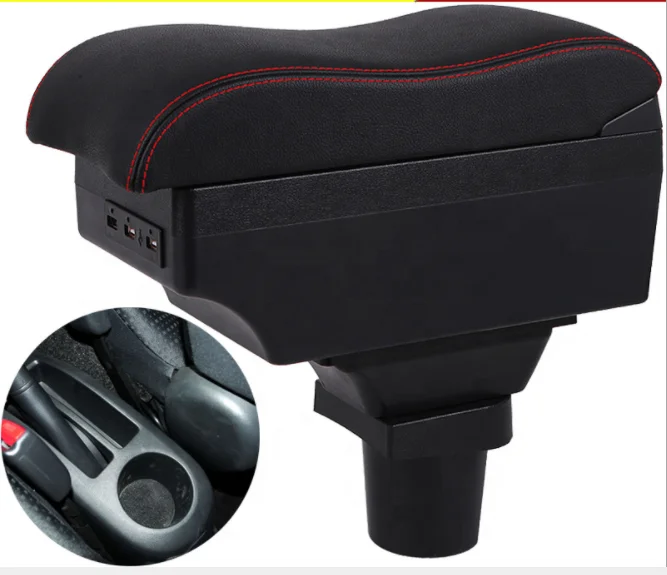 

Vios /yaris 2016-2018 Arm Rest Armrest Box Console Refitting Accessories Car Double Layer Telescopic 3 USB Black Perfect