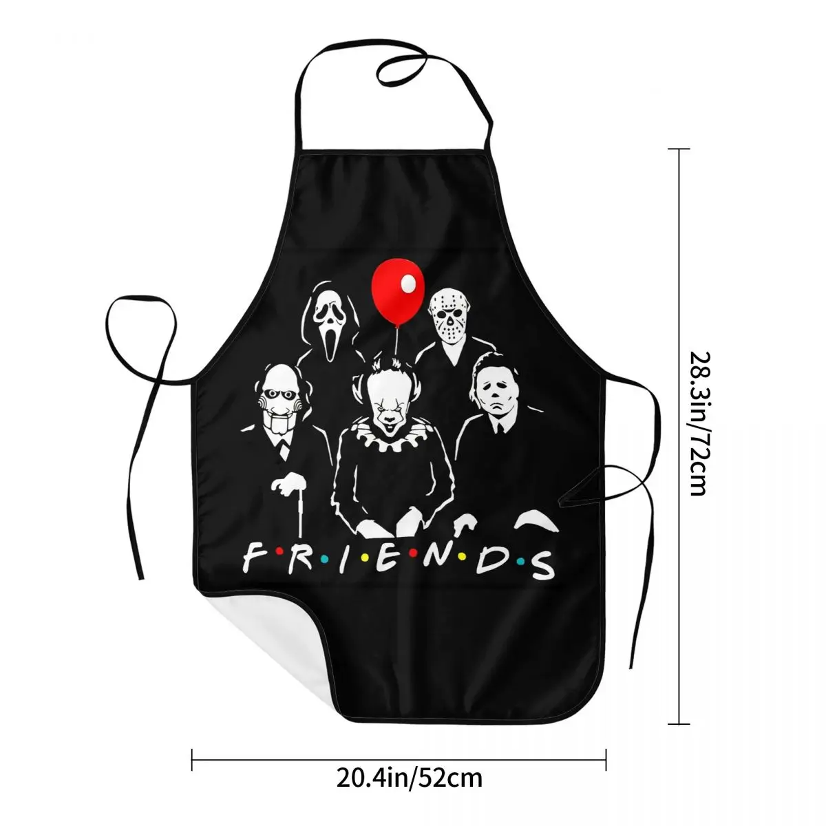 Horror Movie Character Friends Apron for Women Men Unisex Bib Halloween Kitchen Cooking Tablier Cuisine Chef Painting