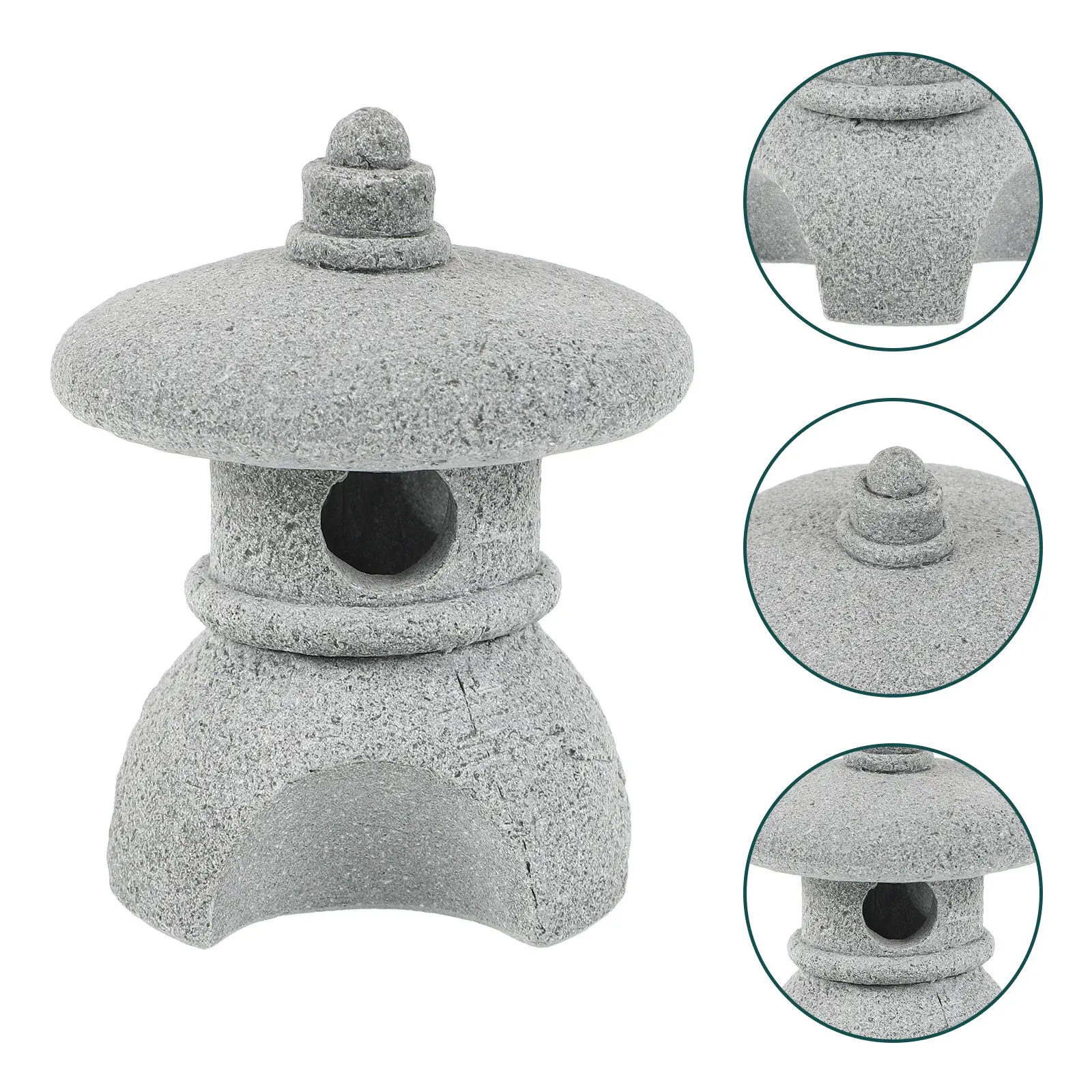 Mini Lantern Bluestone Pavilion Statue Delicate Landscape Ornament Indoor Outdoor Micro Landscape Garden Decor Tabletop