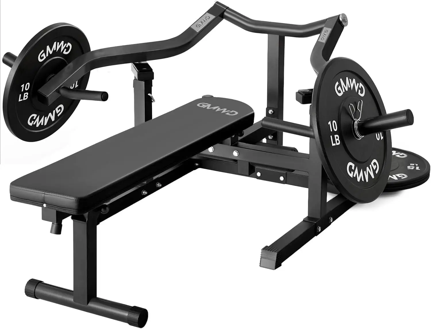 Chest Press Machine, Bench Press Machine with Independent Converging Arms, Adjustable Flat Incline Bench for Chest, AB Workouts,