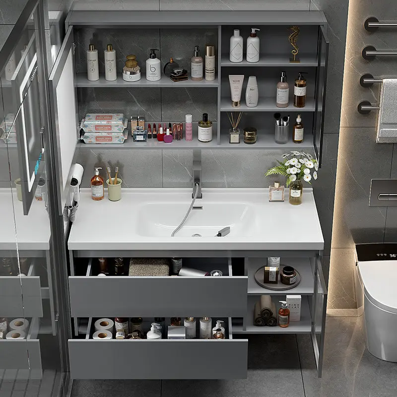 

Bathroom cabinet combination Modern simple toilet Bathroom hand wash basin cabinet Ceramic integrated basin