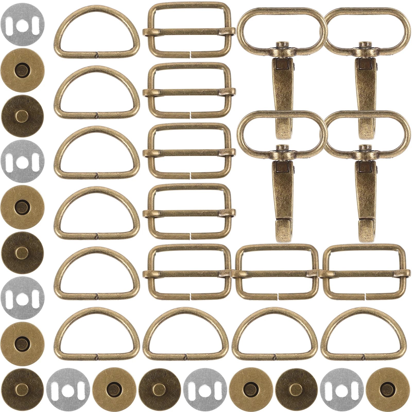 

50 Pcs D shaped Buckle Set Stainless Steel Bag Hardware Metal Buckle Ring for Crafts Clothes Making Bag Supplies