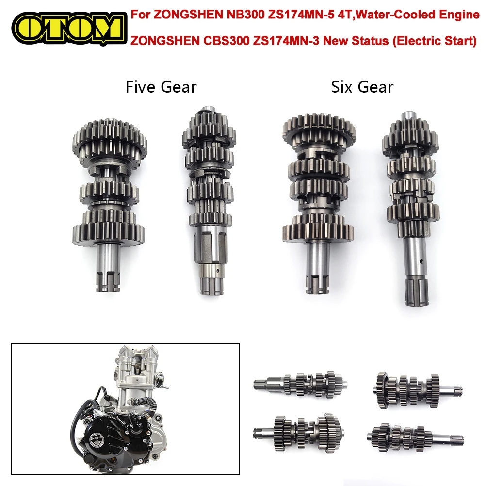 

For ZONGSHEN Motorcycle Main Shaft Countershaft Assembly Engine Transmission Parts ZS174MN-3 CBS300 ZS174MN-5 NB300 MOTOLAND GR2