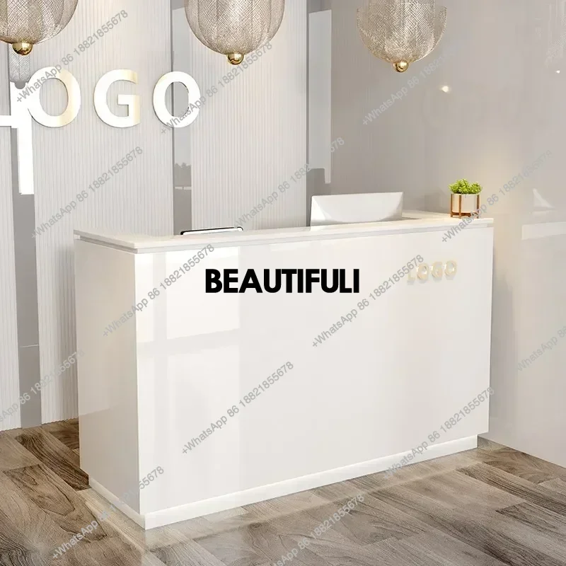 X188 hot selling Bar Counter Reception Desks Tall Display Cabinet Office Table Commercial Cashier Toonbank Winkel