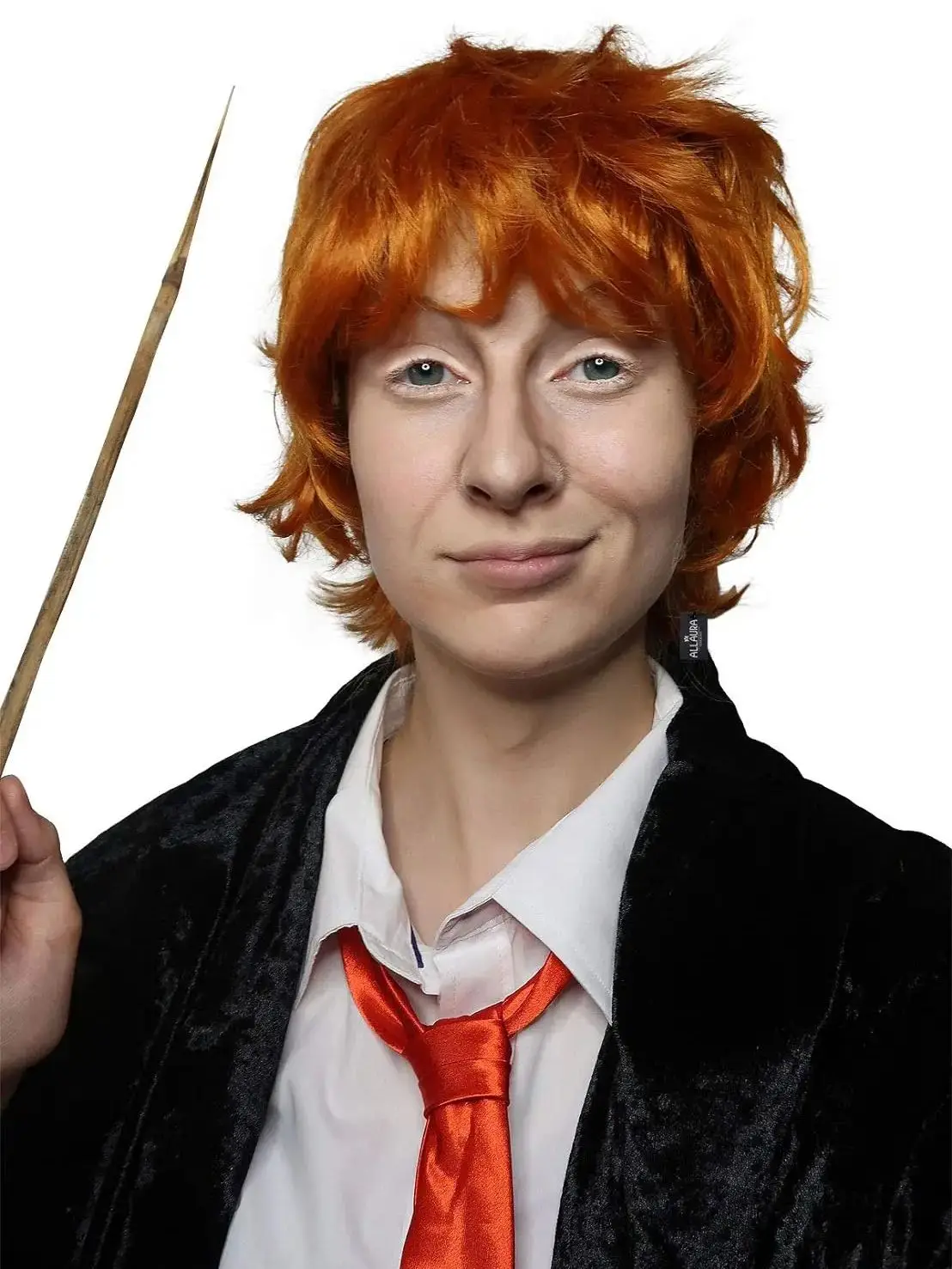 Ron Wizard pomarańczowo-peruka krótka chłopiec czarodziej krótki czarny peruka Dark Professor Severus czarodziej kostium peruka długie czarne męskie