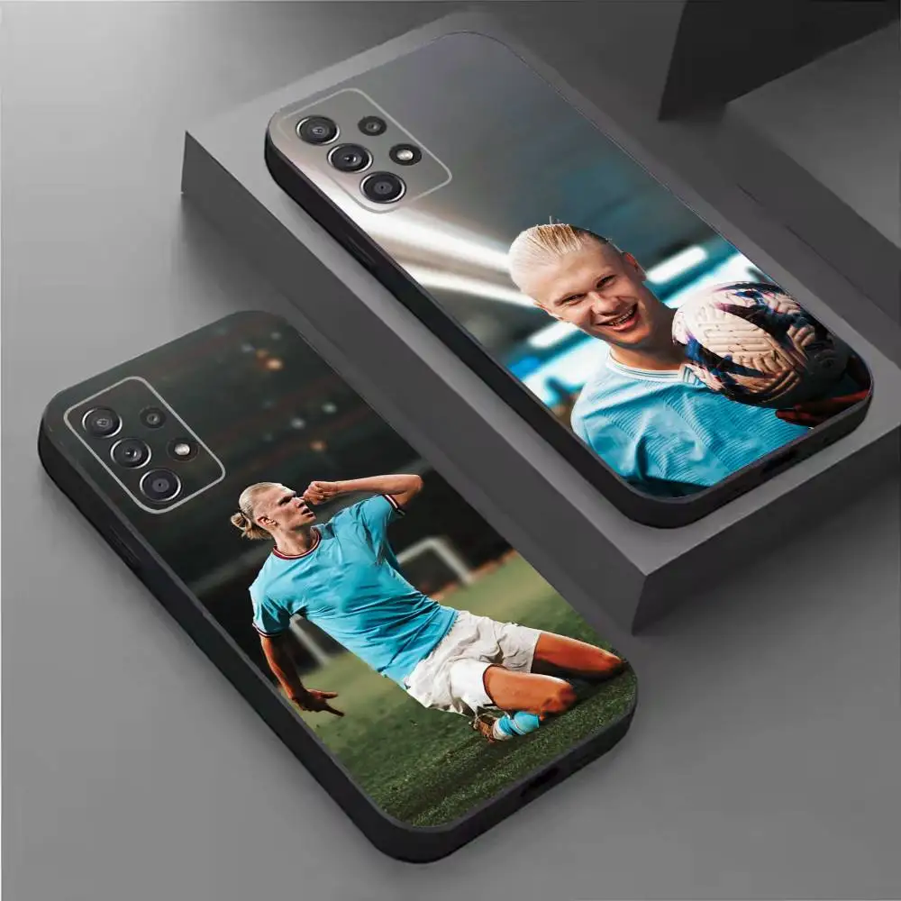 

Star Erling H-Haaland Soft Black Phone Case for Samsung S26,25,24,21,22,21,20,10,9,8,7,6Ultra,Plus,Fe, Lite