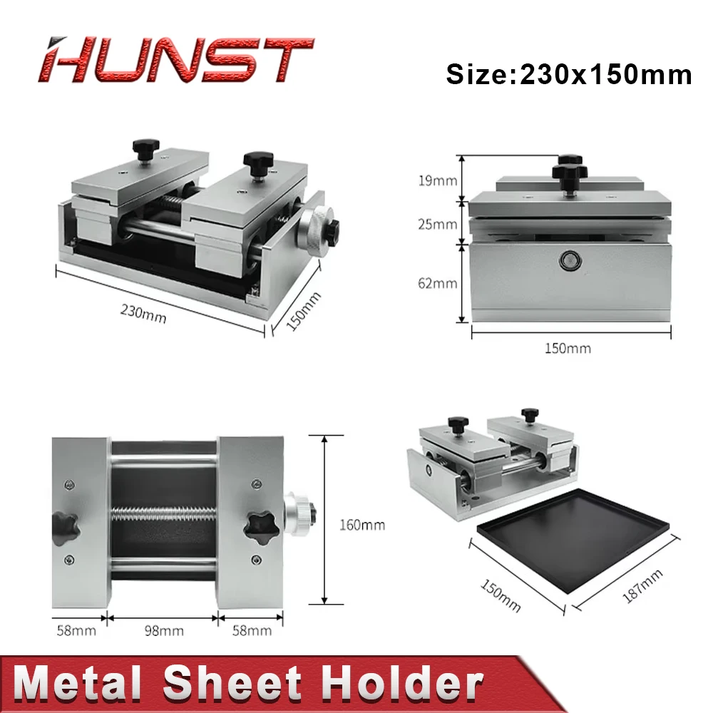 HUNST Fixture Worktable for Laser Marking Cutting Engraving Machine Gold Silver Metal Ceramics Clamp Table Thin Foil Holde