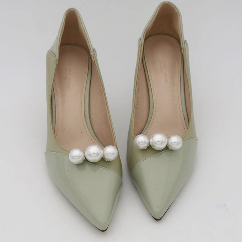 1Pc Lady Shoe Pearl Clip Decorative Clips Wedding Women Bride High Heel Removable Charm Buckle Clamp Ozdoby do butów — zdjęcie 3