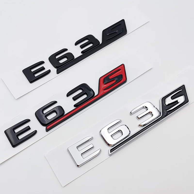 

3D ABS Chrome Black E63 S Logo E63S Emblem Letters Sticker Car Trunk Badge For E63S Accessories