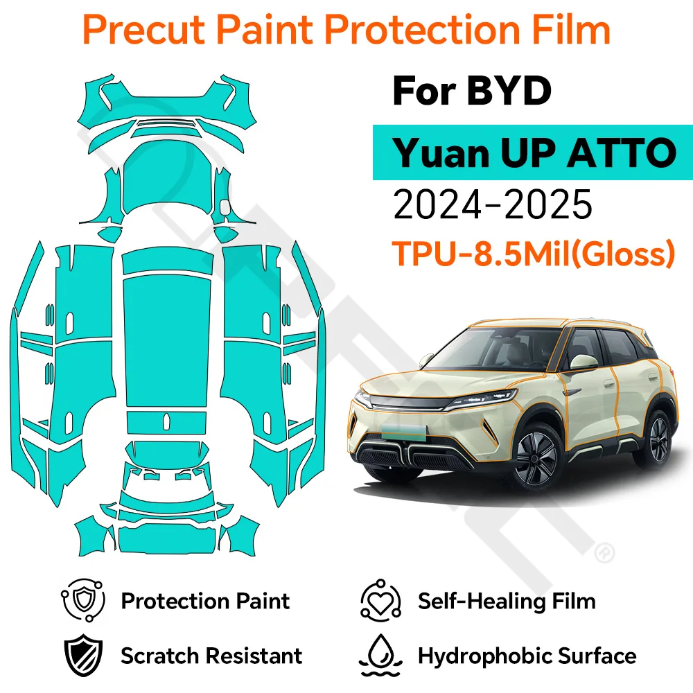 8.5Mil Thick Clear Wrap  for BYD Yuan Up ATTO 2 2024 Healing Transparent Vinyl Paint Protection Film TPU Car Exterior Accessorie
