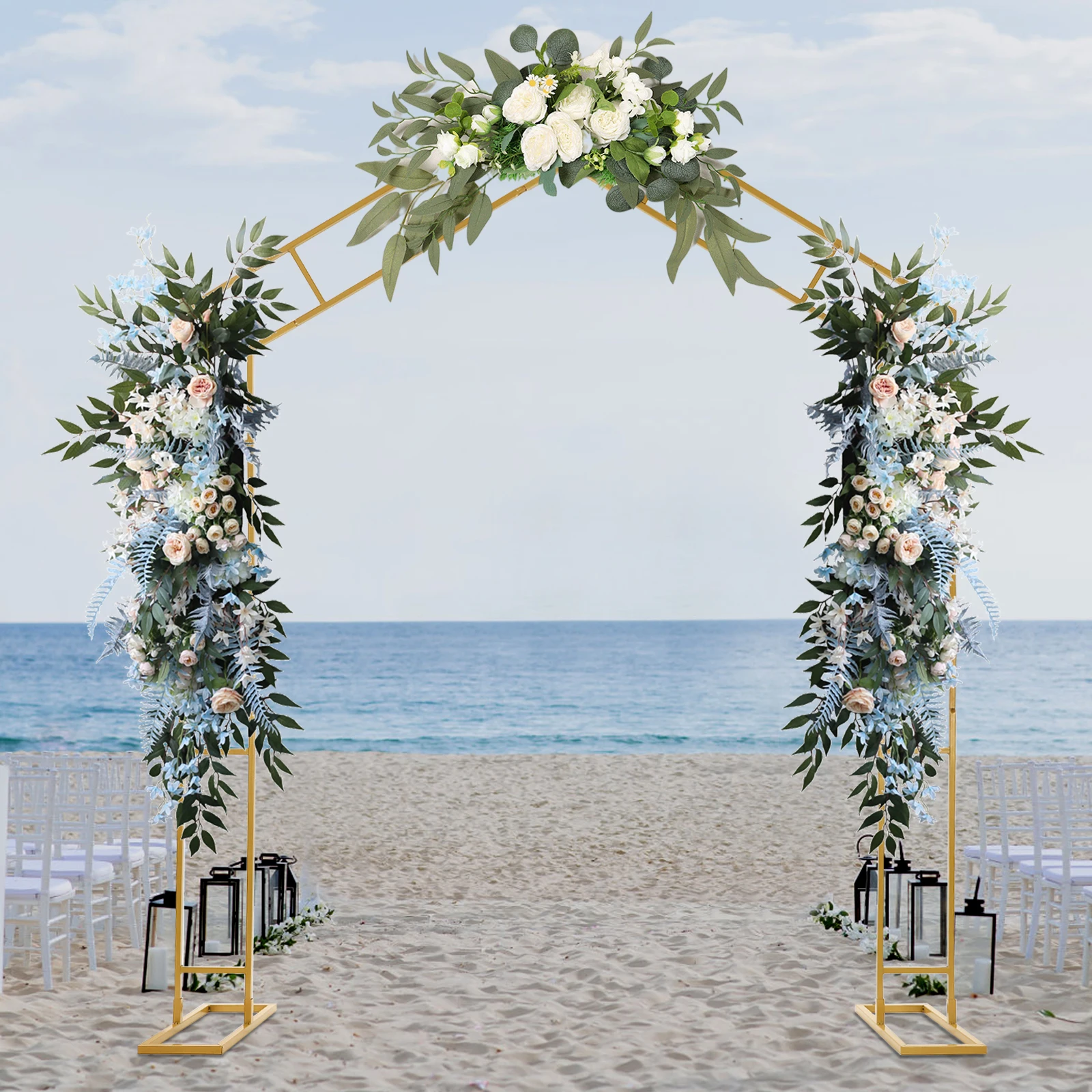 

2*2.4m A-Shape Wedding Arches,Golden Arch Wedding Stands Arches for Ceremony