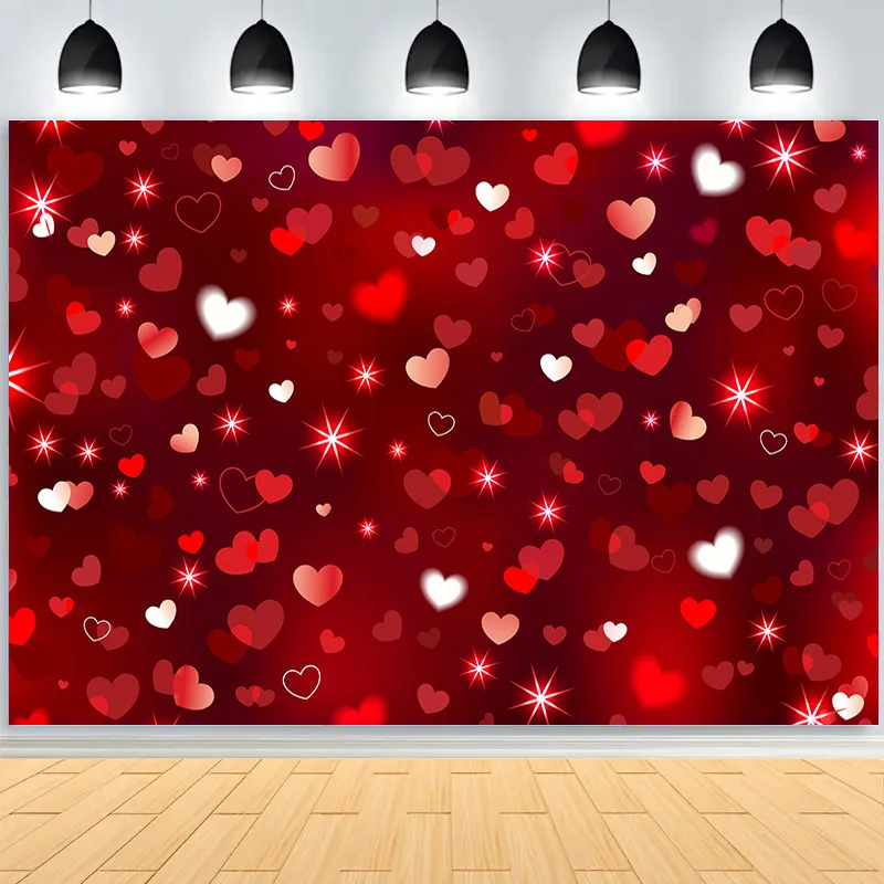 

ZHISUXI Romantic Valentine's Day Photography Backdrops Props Red Rose Wedding Love Heart Wall Photo Studio Background VS-83