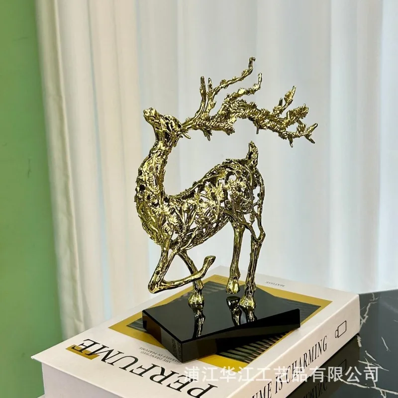 

Современная гостиная, винный шкаф, украшение для ТВ-шкафа, украшение для дома, металлические поделки с пятнистым оленем