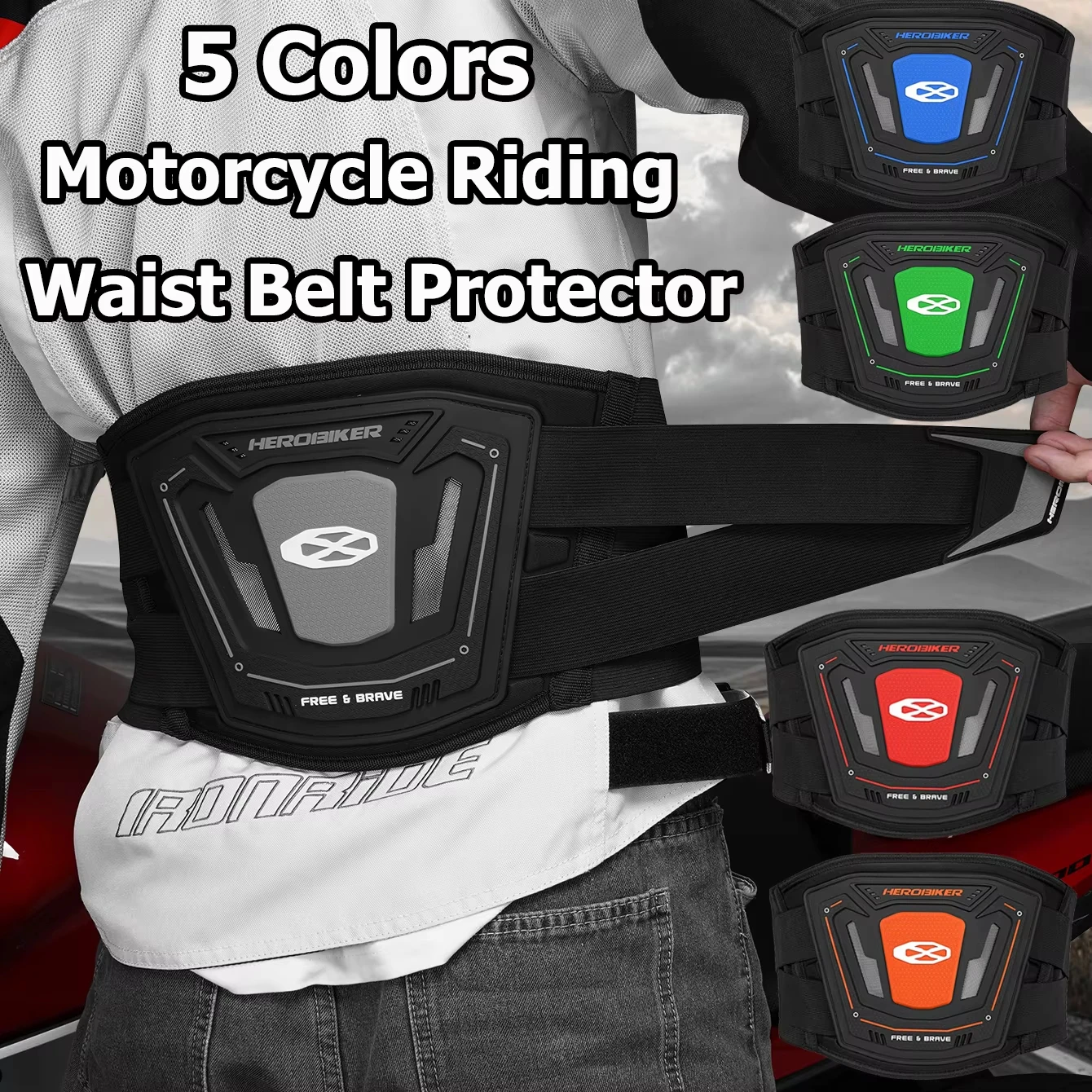 Adjustable Motorcycle Waist Protector Moto Waist Belly Motocross Guard Cycling Protection Belt Riding Protective Accessories