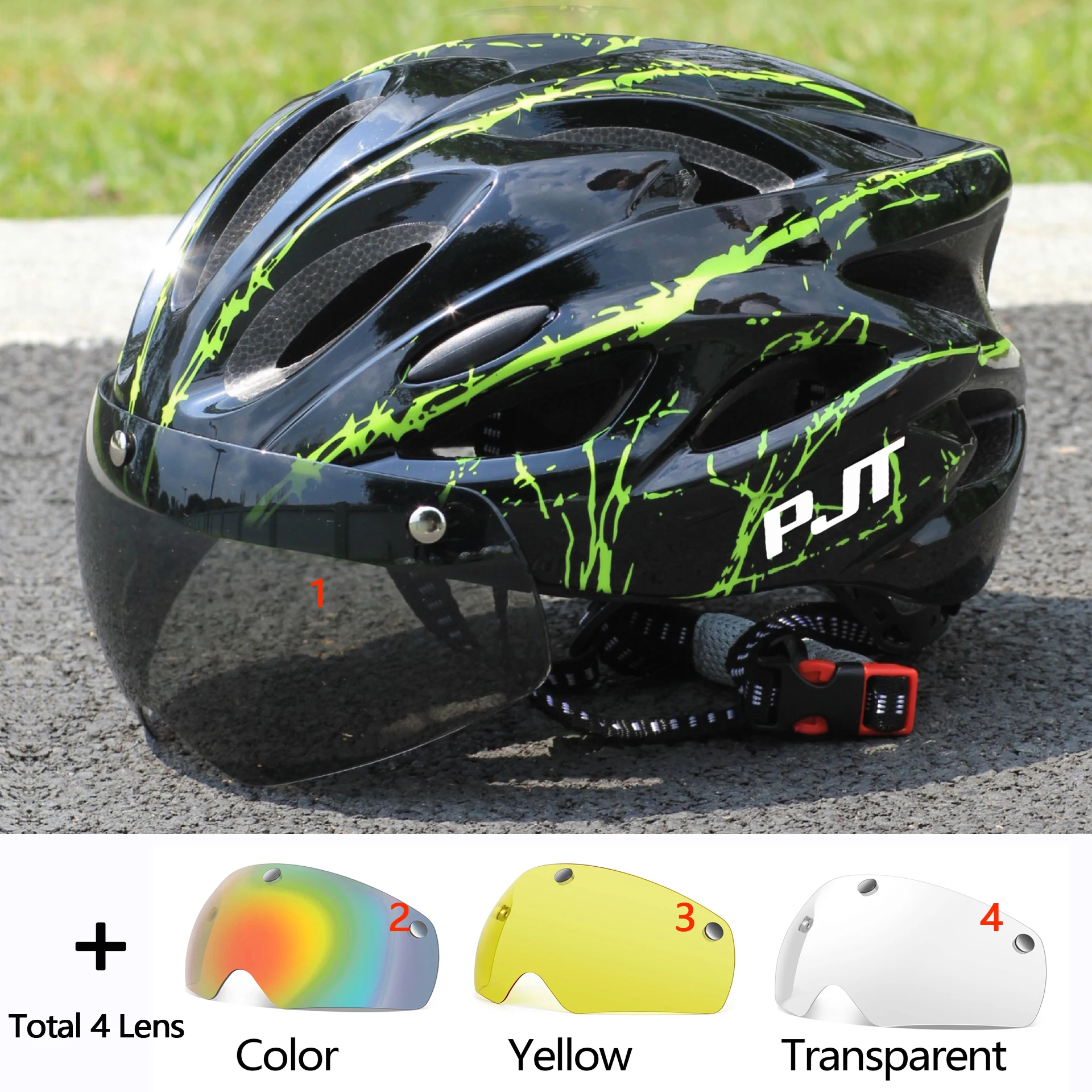 PJT Ultralichte magnetische bril Fietshelm Lichtgewicht PC-shell en EPS-schuimconstructie Fietshelm MTB-fietshelm