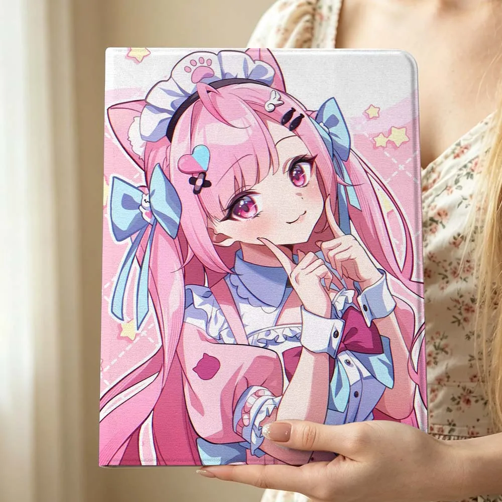 Pink Anime Girl For Huawei MediaPad MatePad Honor Pro V6 9 V8 X9 X 10 13.3 12.3 11 11.5 Inch Tablet Case Pen Tray