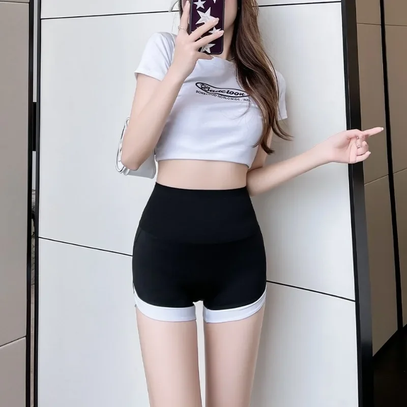 Leggings Frauen Sommer Mädchen Getäfelten Dünne Hüfte-bedecken Anti-glare Design Koreanischen Stil Freizeit Einfach Alle-spiel dünne Täglichen Chic