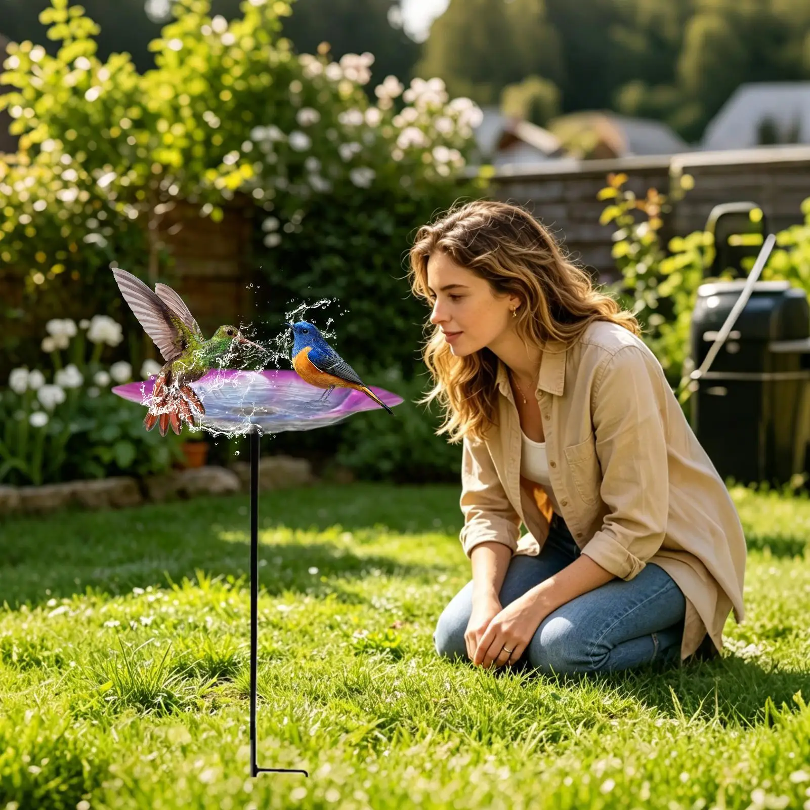 

Металлические декоративные поилки для пчел, уличная кормушка для птиц, станция для поения насекомых-опылителей для двора, патио, сада, дома