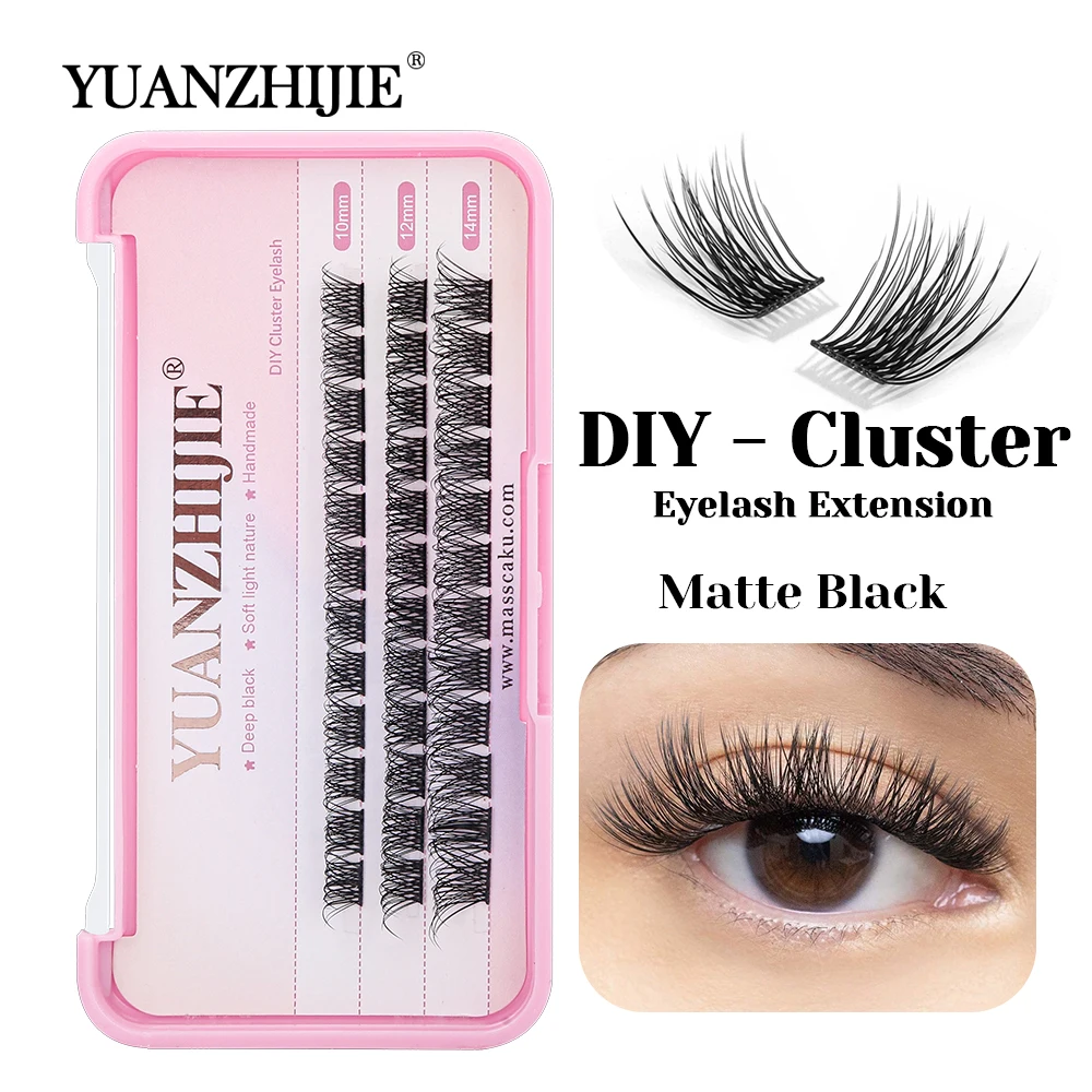 YUANZHIJIE New Design Individual Fluffy Segmented Hybrid Eyelashes Long-lasting False Silk DIY Clusters Lashes Easy to Operate