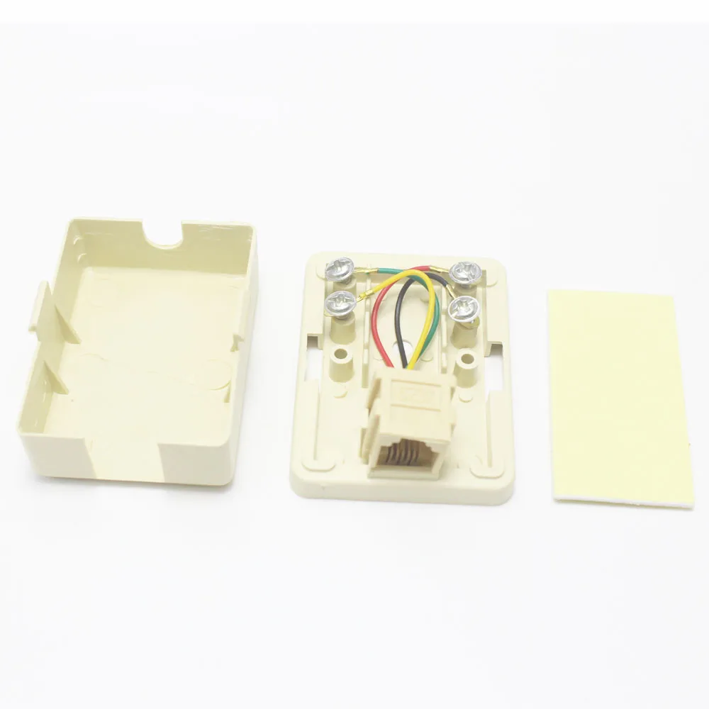 1Pcs 6P4C 2 in 1 Ports Female Plug jack Telephone Connector Line Splitter Extender Plug Adapter