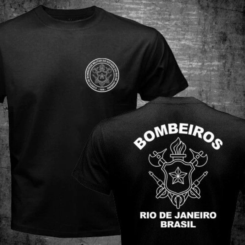 Bombeiros Brazil Rio De Janeiro Fire Department Firefighter Gift T Shirt New 100% Cotton Short Sleeve O-Neck Casual Mens T-shirt