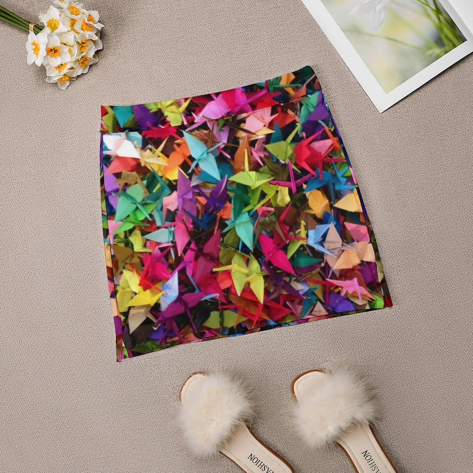 Minifalda de grullas de papel estilo coreano Ropa de mujer