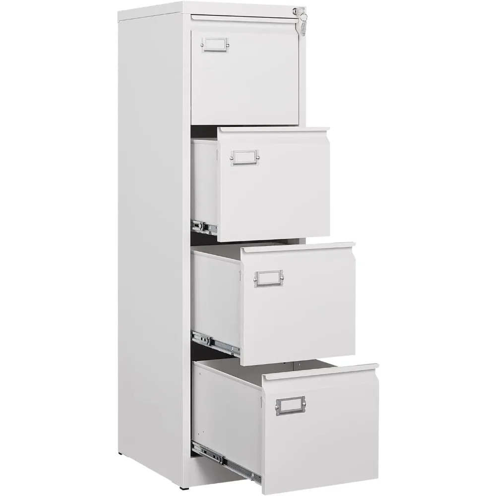 Metal Vertical File Storage Cabinet with Lock, Armário de arquivo de bloqueio, Armários para casa e escritório, 4 gavetas