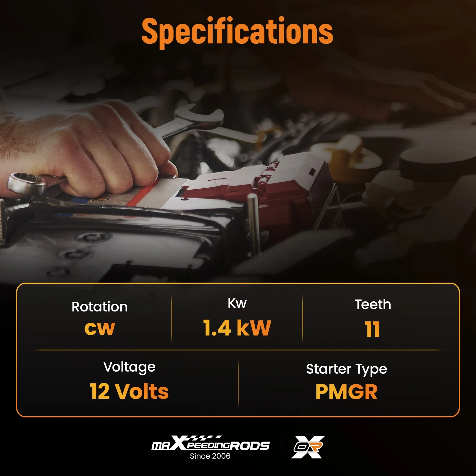 

Starter Motor for Mazda 3 6 CX-30 CX-5 L4 2.5L 2014-2023 11713N 11T PMGR 1.4kW