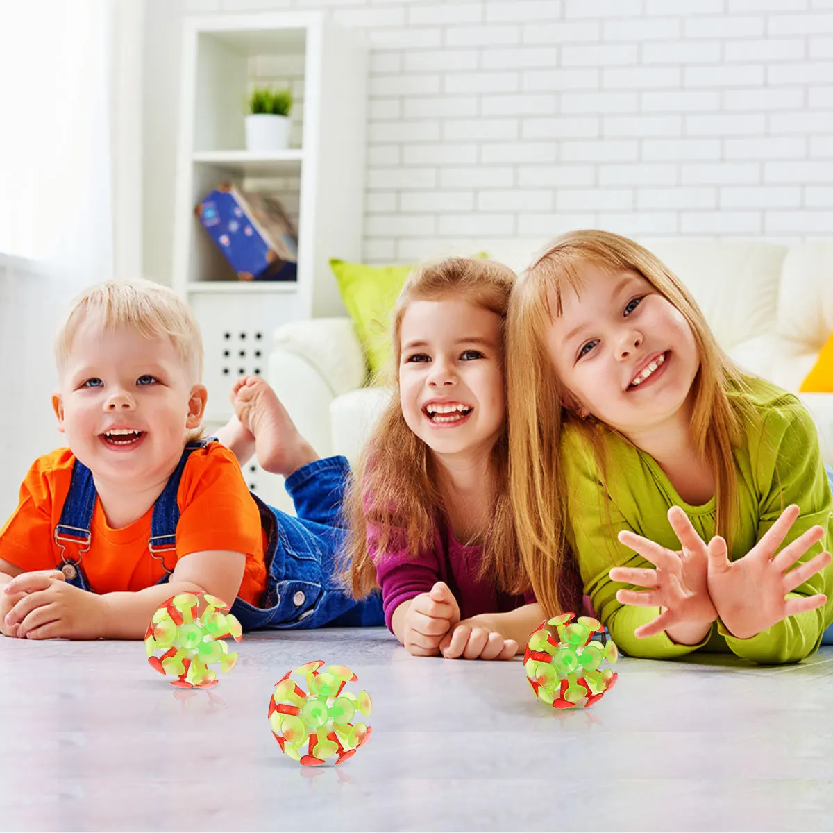 

12Pcs Multicolored Suction Balls Durable Long-Lasting Use for Children's Parties Celebrations Suction Cup Balls