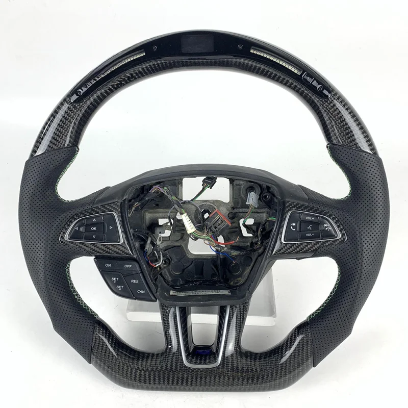 

For Ford Focus MK2/MK3/MK4 ST RS | Perforated Leather Carbon Fiber LED Steering Wheel | Customizable