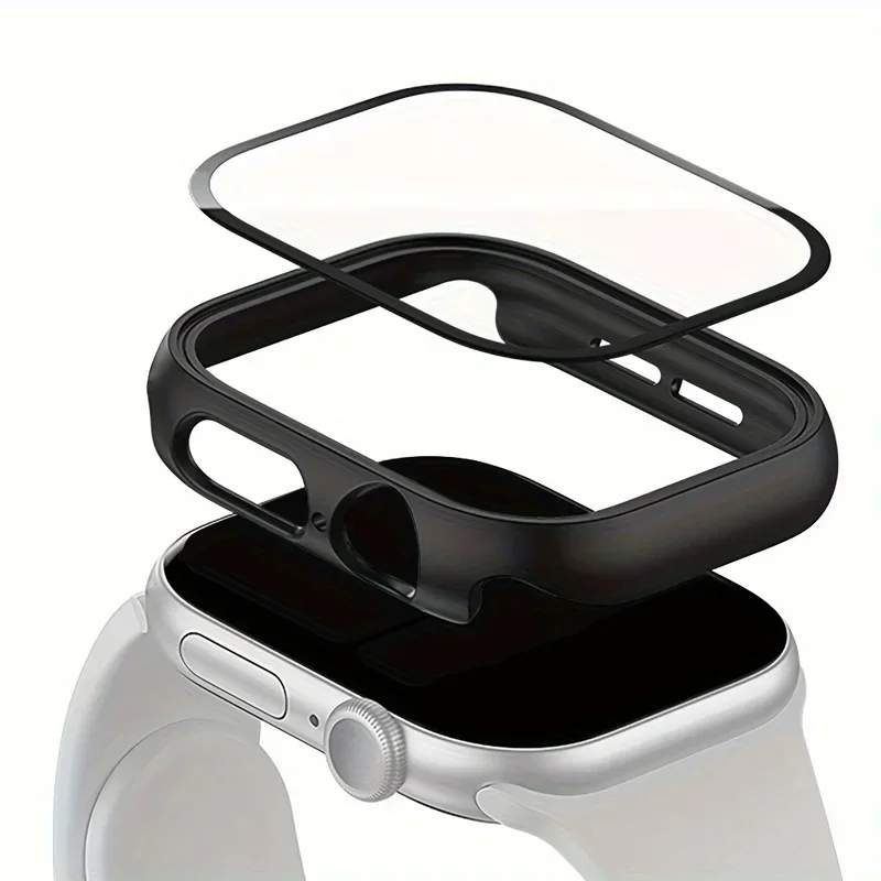 애플 워치 케이스 46mm 42mm 액세서리 범퍼 스크린 프로텍터 HD 강화유리 iwatch 시리즈 11 10 9 8 7 6 5 4 SE용 PC 커버