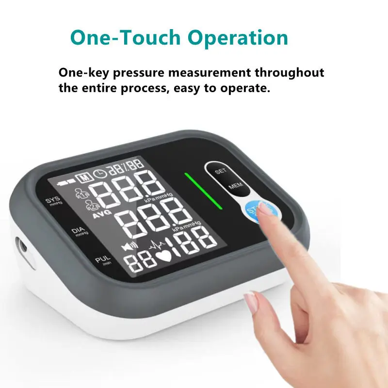 Blood Pressure Monitor, Automatic Upper Arm Blood Pressure Monitors for Home Use with Digital LED Display, Adjustable Cuff