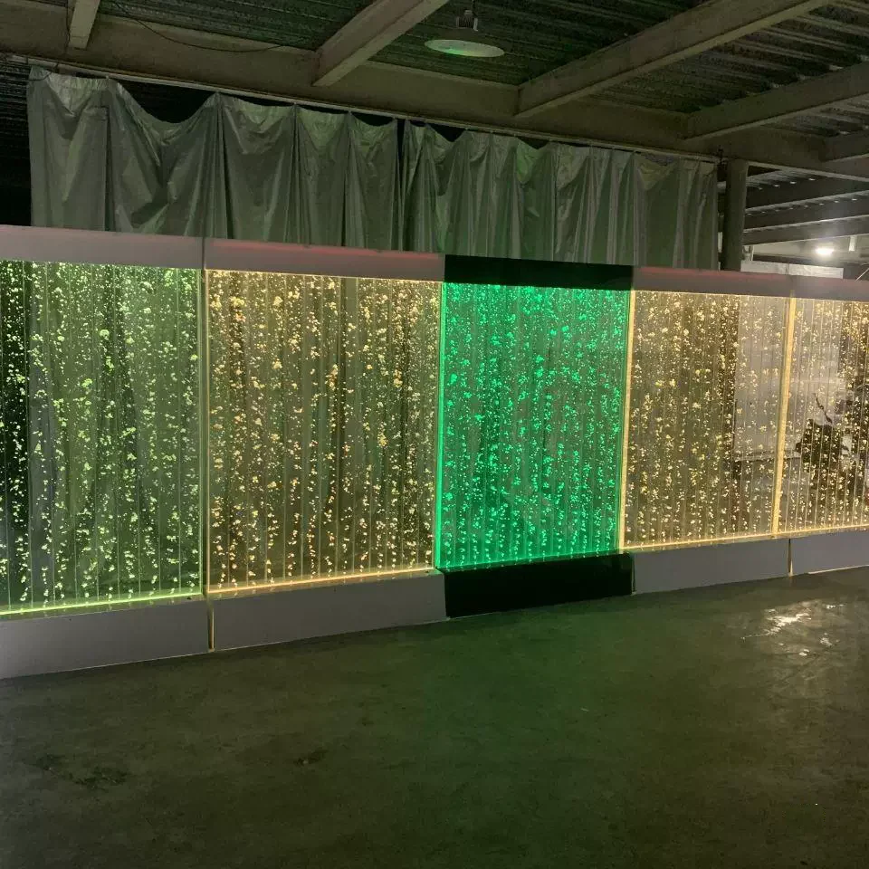 

Customization.LED Dancing Acrylic Water Fountain Bubble Wall/panel Display Acrylic Curtain Wall Flowing Water Curtain Bubble Wal