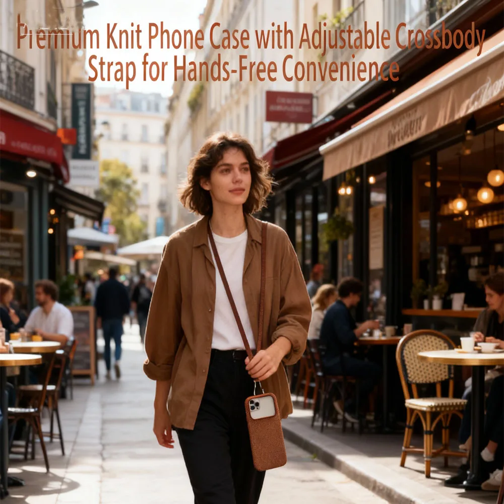 الراقية الرسمية المغناطيسي المنسوجة حزام جراب هاتف آيفون 17 برو ماكس الهاتف Crossbody الحبل ولا شعار جراب هاتف