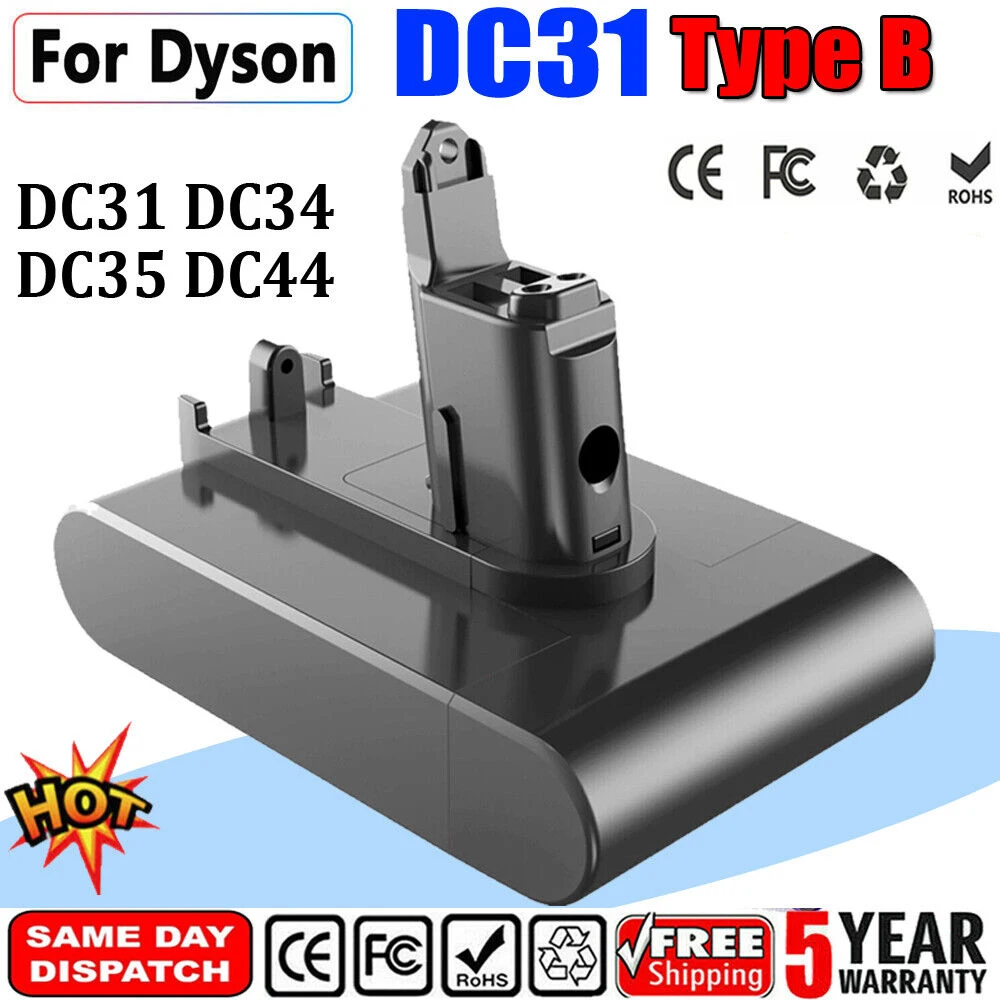 Bateria DC31 typu B 22.2V 4000mAh bateria odkurzacza litowo-jonowego do Dyson DC35 DC45 DC31B DC34 DC44 Animal DC56 DC57 (tylko pasuje typ B)