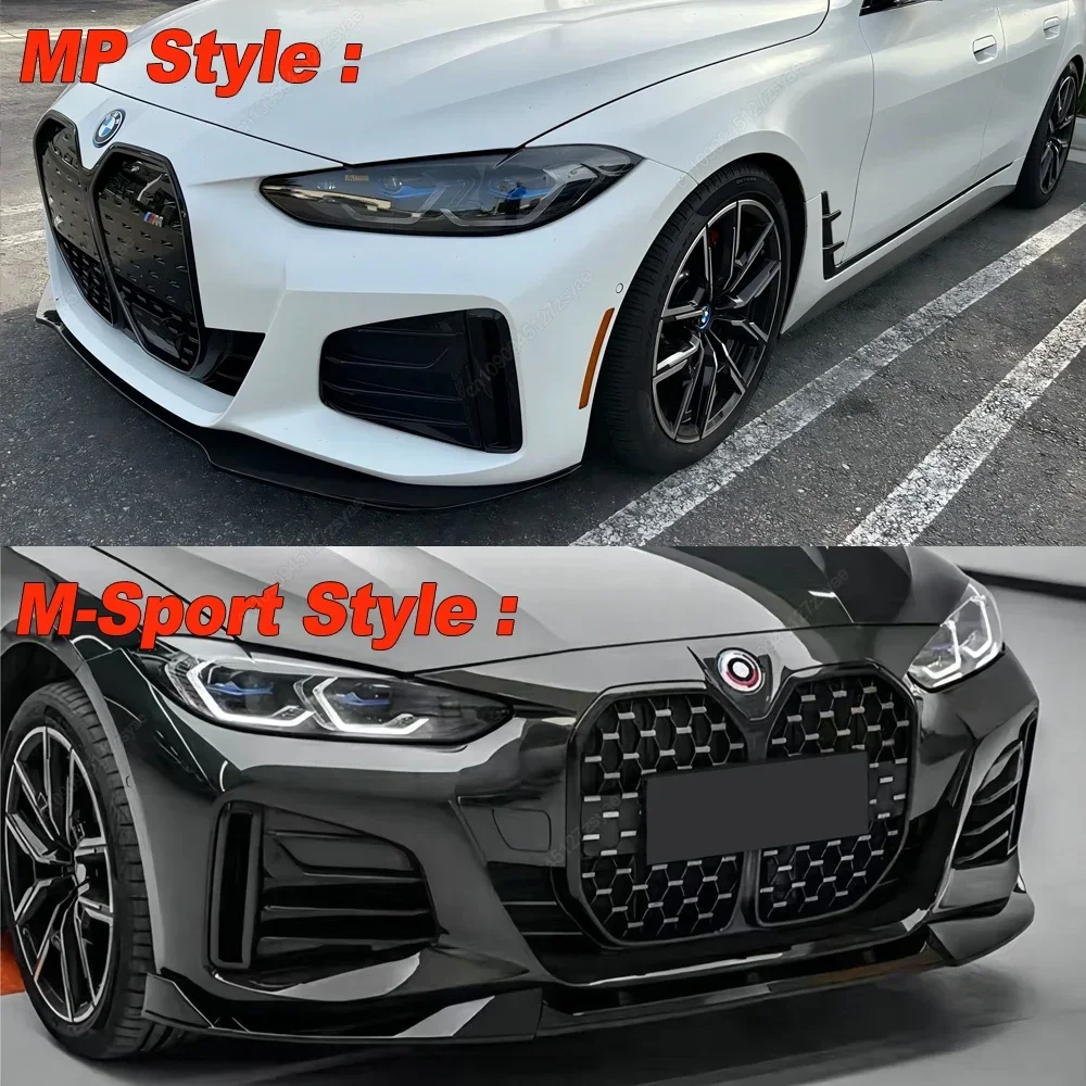 Mp Style / M-Sport Car Front Bumper Splitter Lip Diffuser For BMW 4 Series G24 G26 Gran Coupe 4Doors 2021-2024 Bodykits Tuning