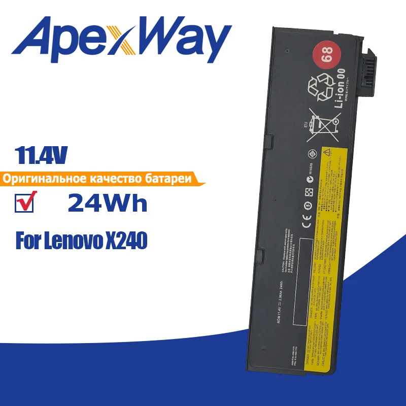 Apexway Laptop Battery for Lenovo Thinkpad X270 X260 X240 X240S X250 T450 T470P T440S K2450 W550S 45N1136 45N1738 68+ 11.4V 24Wh