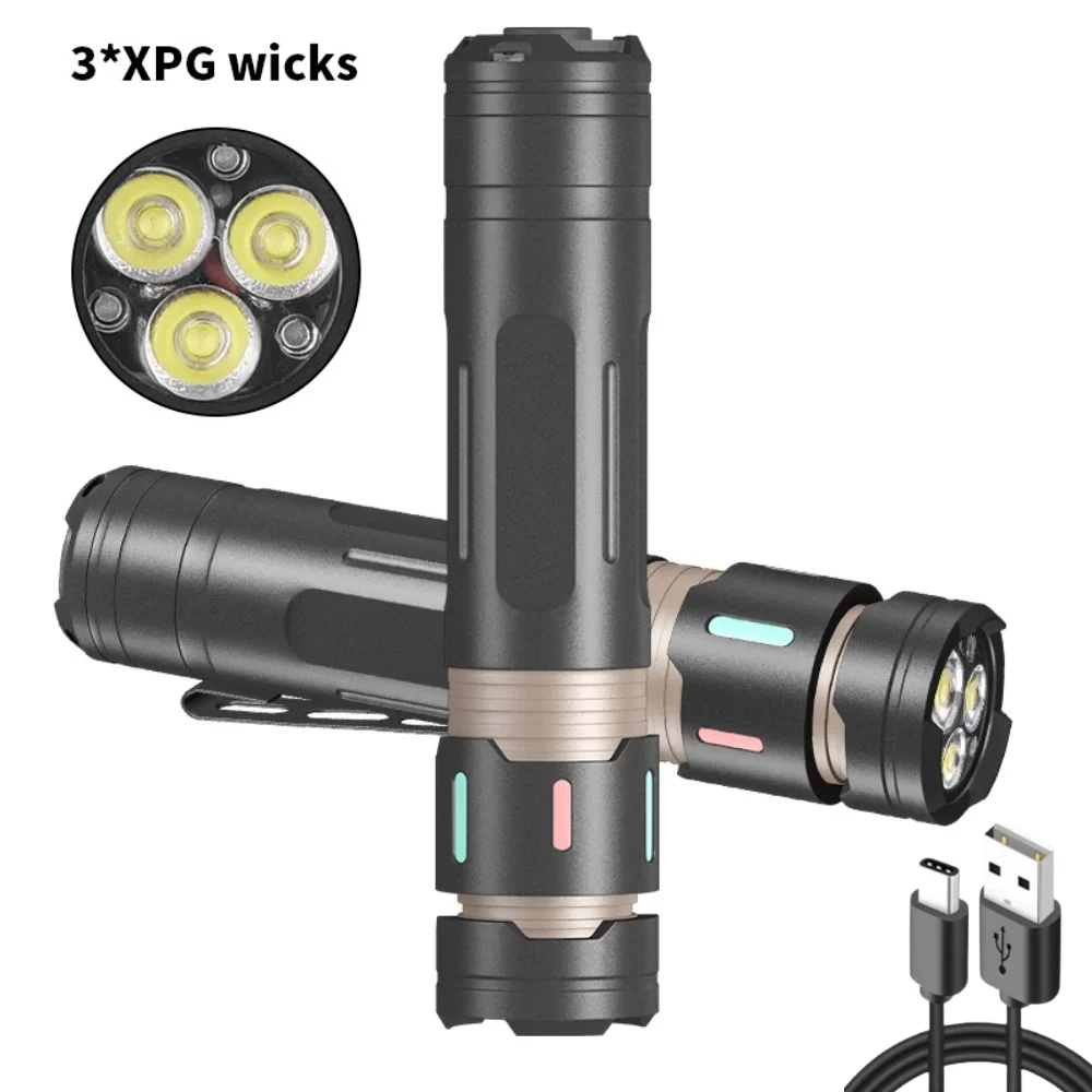 Edc Carry Clip - 3 XPG LED-Taschenlampe, multifunktionale Taschenlampe mit