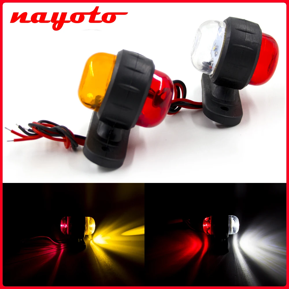 2Pcs 12V 24V Side Marker External Light Safety Turn Signal Clearance Warning Lamp Indicator Truck Trailer Lorry Caravan Tractor