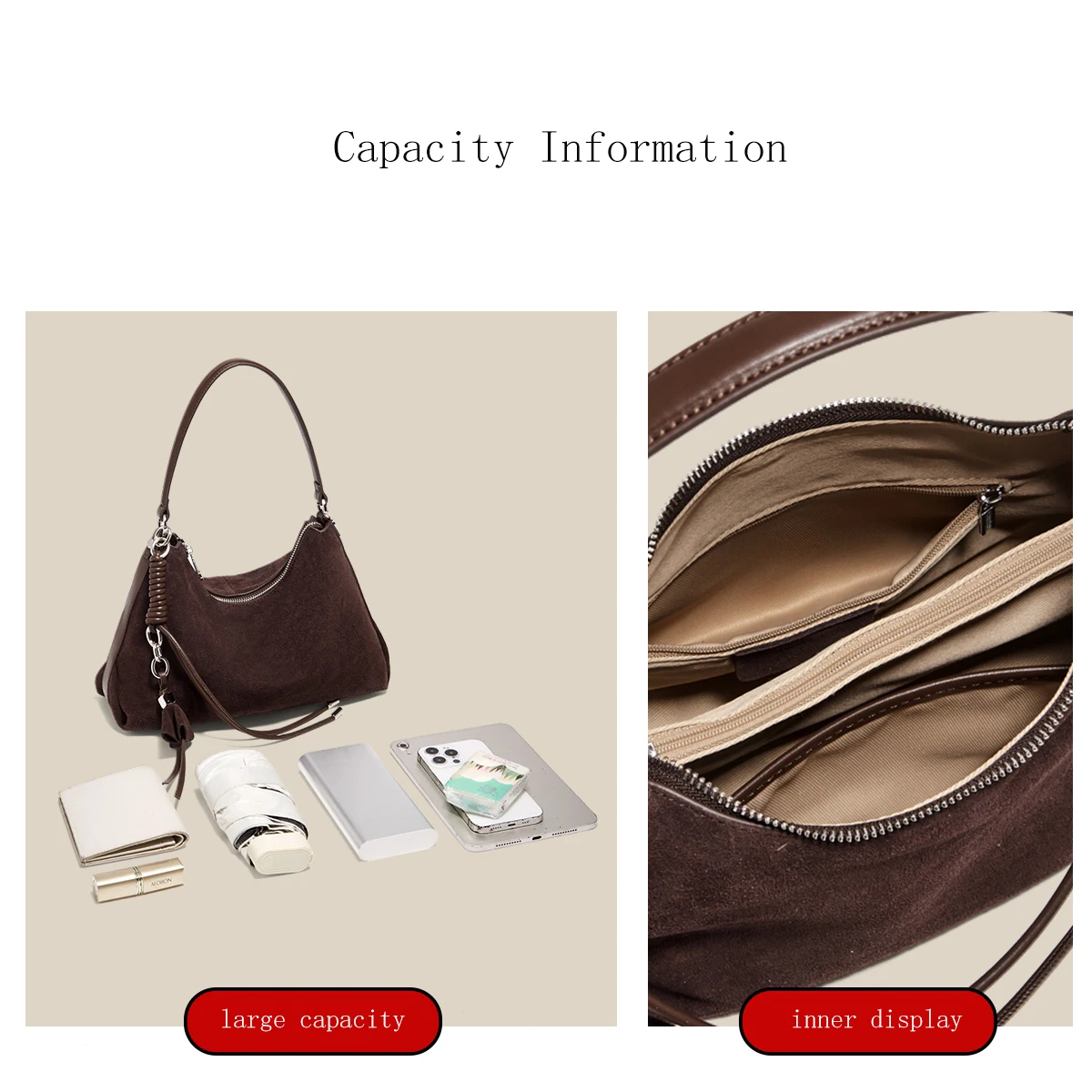 FOXER Autumn Winter Women Shoulder Bag Genuine Leather Retro Hobo Bag Large Capacity Casual Daily Ladies Handbag Purse