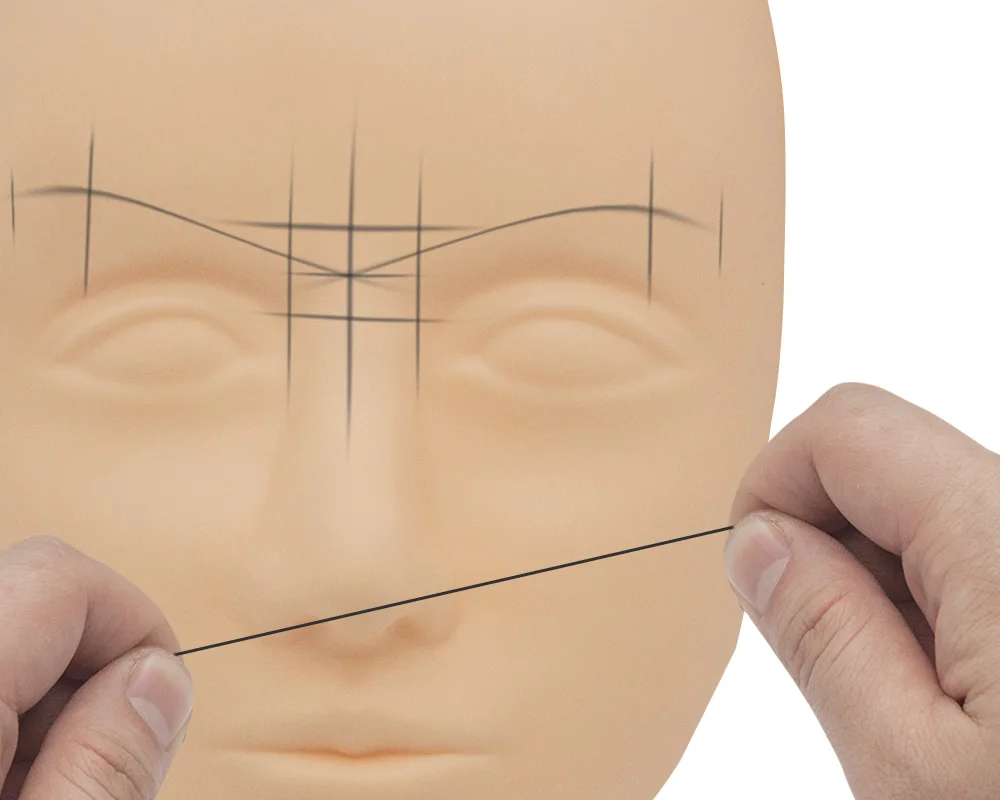 1 Stück 30m Schwarz/Weiß Microblading Mapping-Schnur, vorgefärbter Augenbrauen-Markierungsfaden, Tattoo-Brows vorgefärbte PMU-Mapping-Schnur – Detail 18
