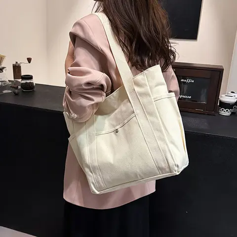 Lejonkungen tygväska i canvas, handväska för arbete, pendlarväska, universitetsstil, studentkläder, bok, axelväska, shoppingväska 8 best sales lejonväska - №3