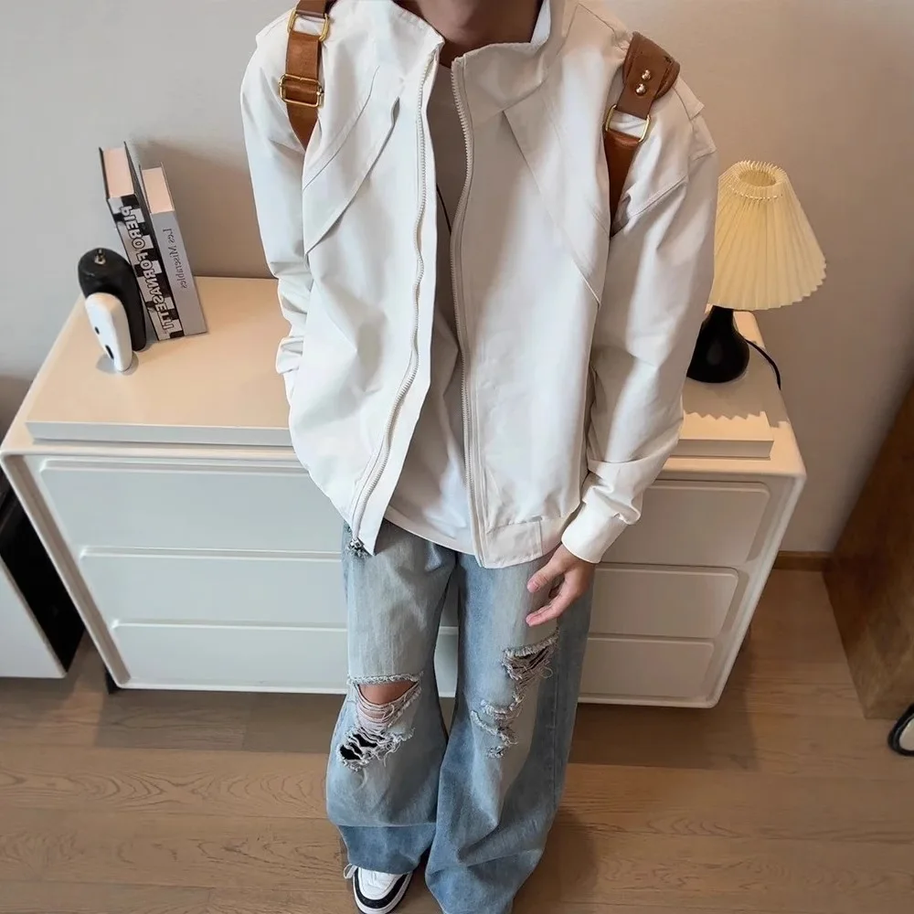 American Deconstructed Short Men's Jacket Autumn Trendy Bomber Pilot Coat Outdoor Three-Proof Downproof Windproof Waterproof