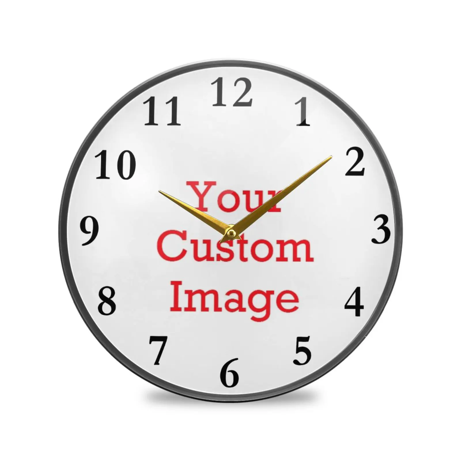 6p DIY Large Wall Clock Custom Photo Decorative Living Room Family Round Clock gold Personalized Images Acrylic Frame Big Clock