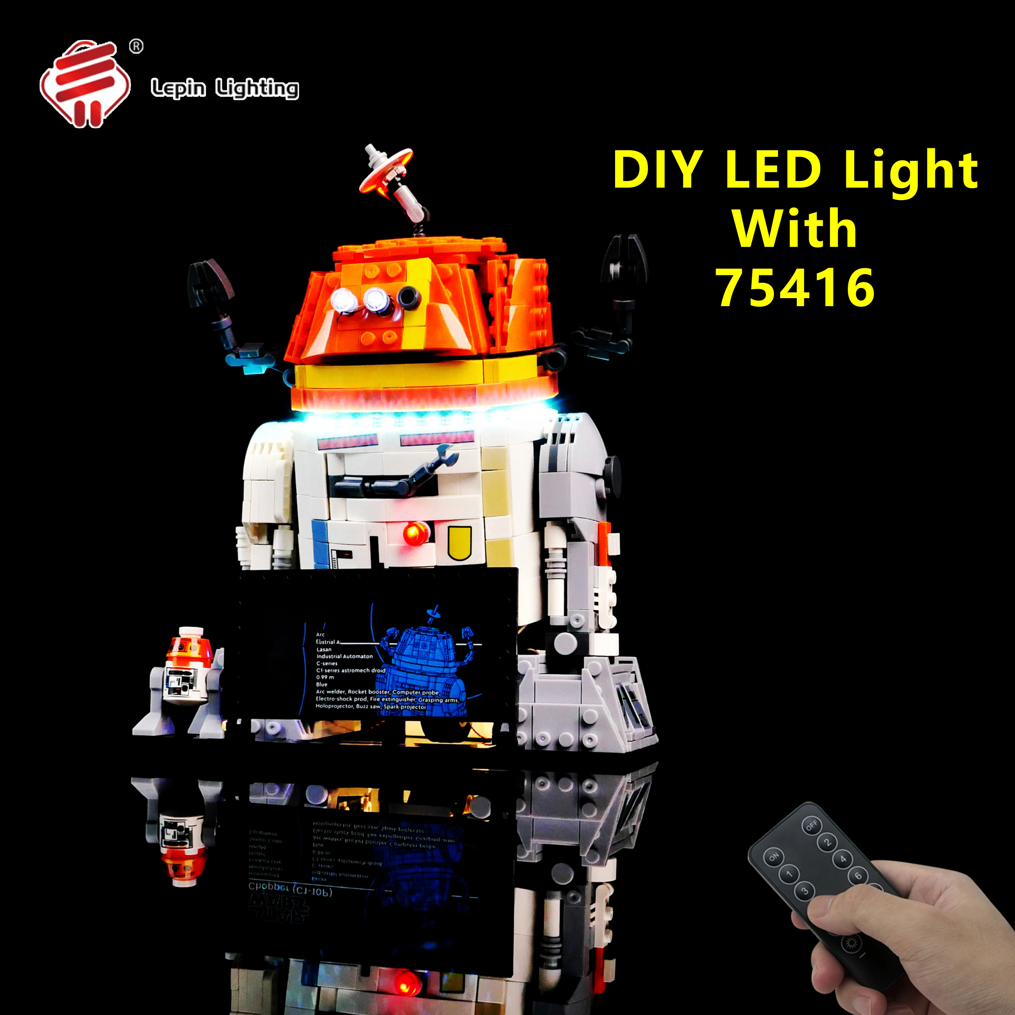 DIY 빌딩 블록 LED 라이트 키트는 75416 소형 철제 우주 로봇 모델, 원격 제어 조명 액세서리와 호환됩니다.