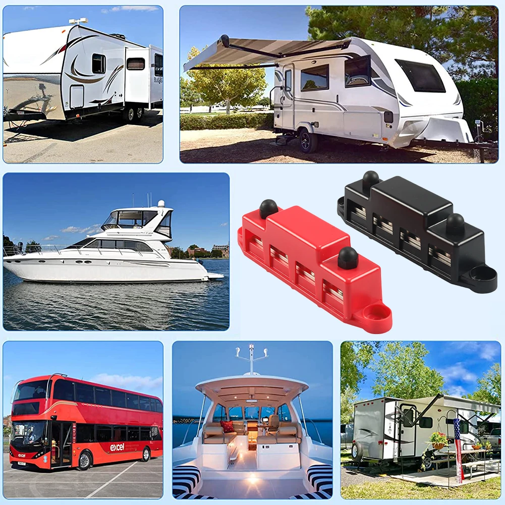 4X5/16 3/8 بوصة حافلة بار 12 فولت 150/300A كتلة توزيع الطاقة M8 M10 كتلة توزيع طاقة البطارية لقارب RV شاحنة تخييم #2