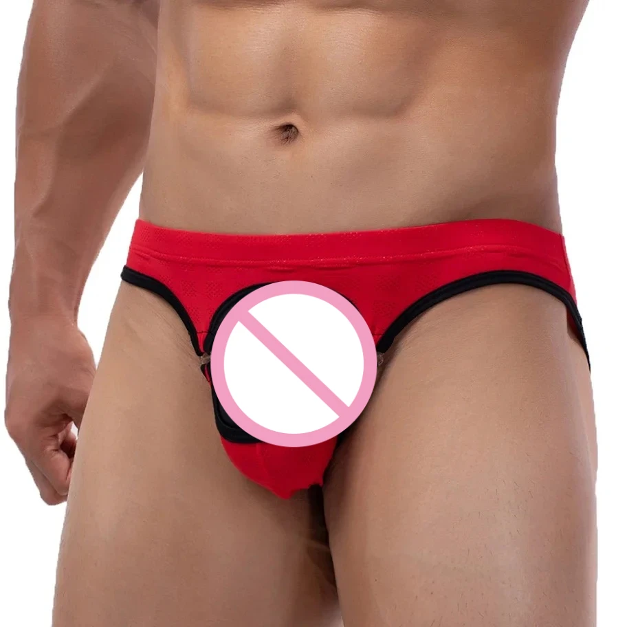 Sexy Men Underwear Briefs Backless Buttocks Cuecas Open Front Thongs Calzoncillos Hombre Slip Underwear Male Panties Underpants
